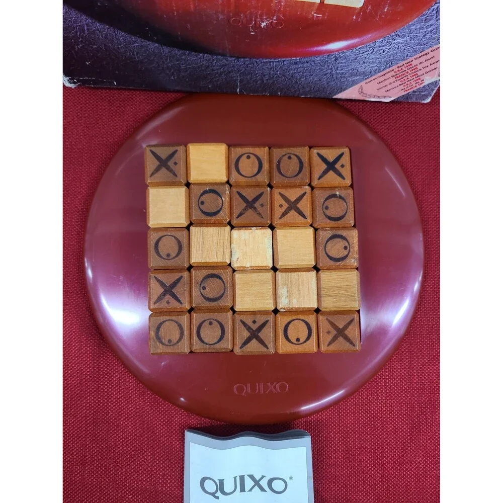 Vintage Quixo Wooden Board Game COMPLETE Gigamic 1995 Strategy Brown